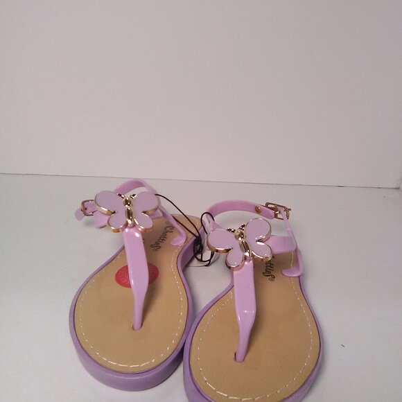 Chatties Toddler/Girls Flat Sandals Flip/Flops Color Purple/Tan Size 11/… - Picture 2 of 8